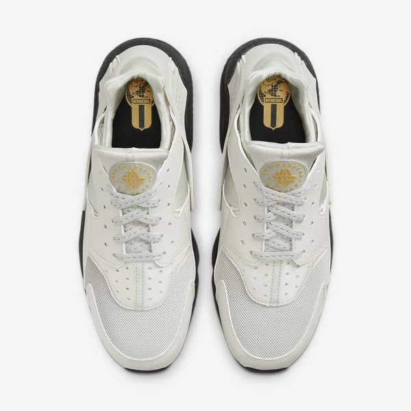 Men's Nike Air Huarache Trainers Light Beige / Black / Silver / Gold | NK952ZOL