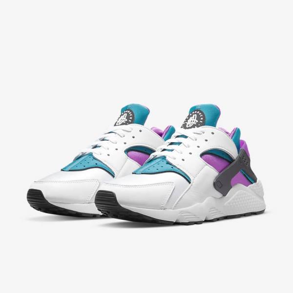 Men's Nike Air Huarache Trainers White / Black | NK174RDF