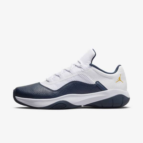 Men\'s Nike Air Jordan 11 CMFT Low Trainers White / Navy | NK902VXW