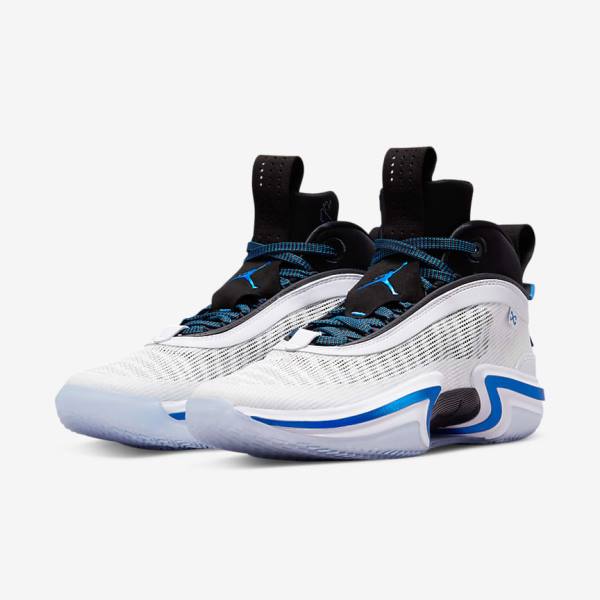 Men's Nike Air Jordan XXXVI Basketball Shoes White / Black / Blue | NK268KEA