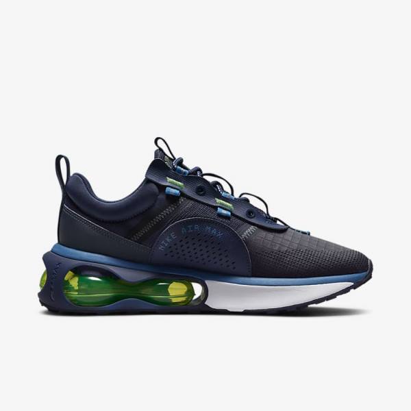 Men's Nike Air Max 2021 Trainers Obsidian / Light Green / Blue / White | NK348IYN