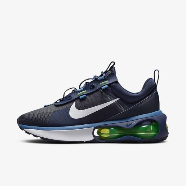 Men\'s Nike Air Max 2021 Trainers Obsidian / Light Green / Blue / White | NK348IYN