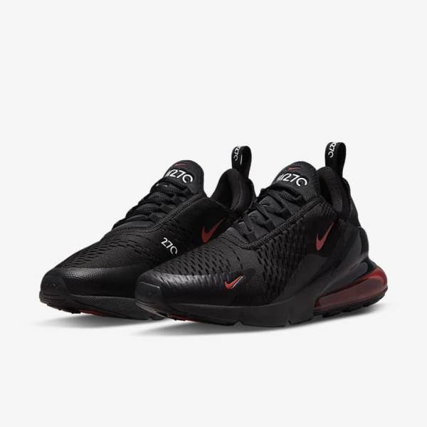 Men's Nike Air Max 270 Trainers Black / White / Red | NK371AWQ