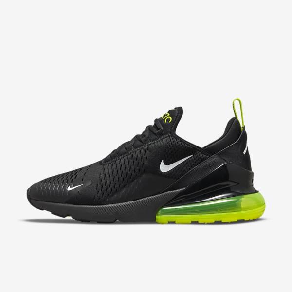 Men\'s Nike Air Max 270 Trainers Black / Silver / White | NK532IKD