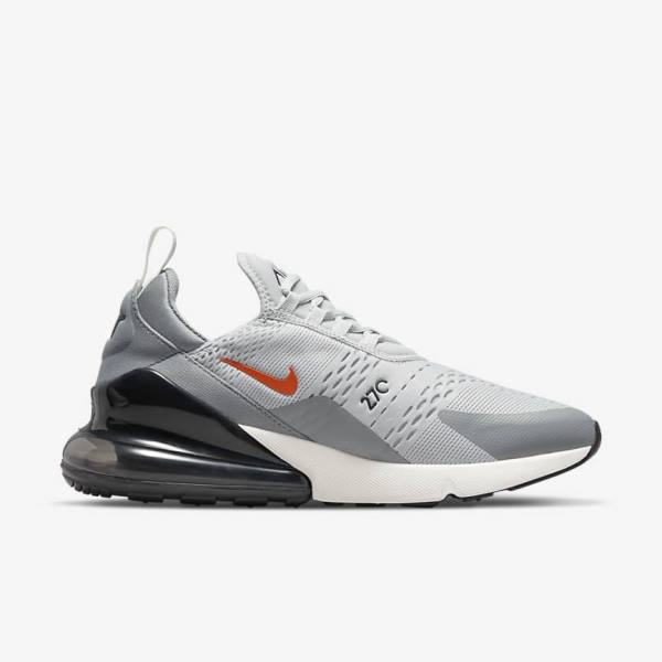 Men's Nike Air Max 270 Trainers Grey / Orange | NK452PZT