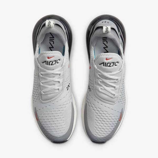 Men's Nike Air Max 270 Trainers Grey / Orange | NK452PZT