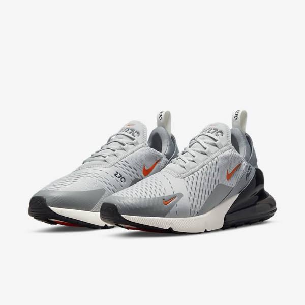 Men's Nike Air Max 270 Trainers Grey / Orange | NK452PZT