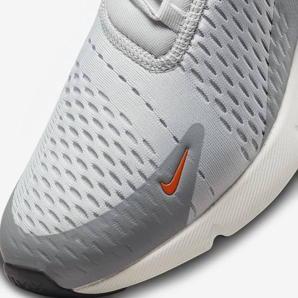 Men's Nike Air Max 270 Trainers Grey / Orange | NK452PZT