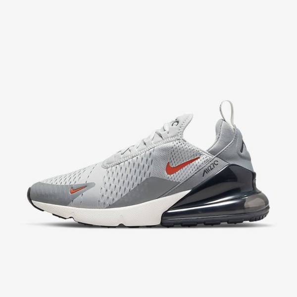 Men\'s Nike Air Max 270 Trainers Grey / Orange | NK452PZT