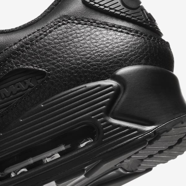 Men's Nike Air Max 90 LTR Trainers Black | NK695MHW