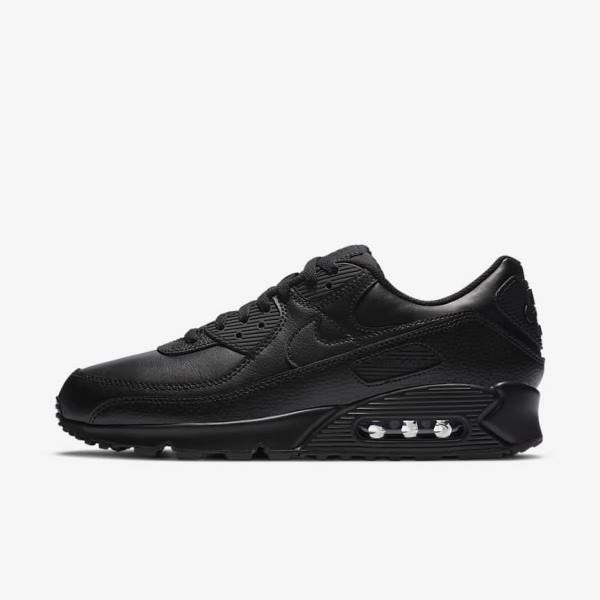 Men\'s Nike Air Max 90 LTR Trainers Black | NK695MHW