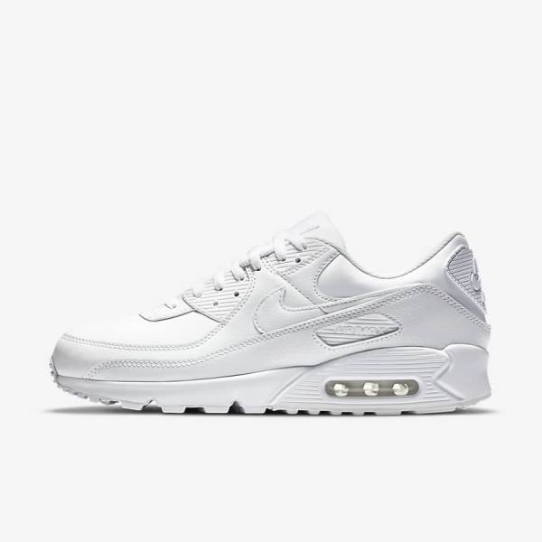 Men\'s Nike Air Max 90 LTR Trainers White | NK569GMN