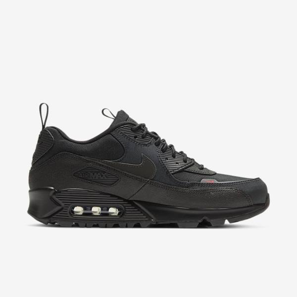 Men's Nike Air Max 90 Surplus Trainers Black | NK895DWK