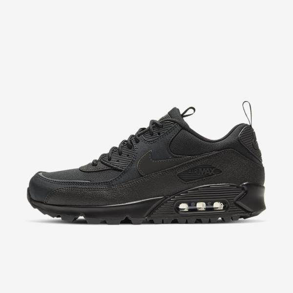 Men\'s Nike Air Max 90 Surplus Trainers Black | NK895DWK