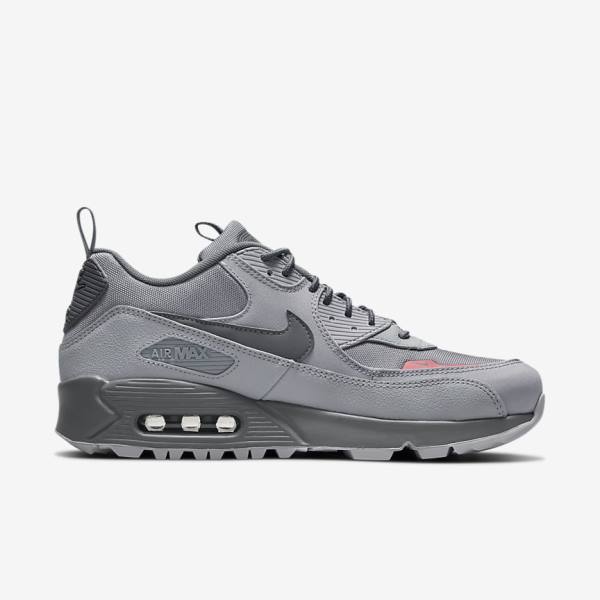 Men's Nike Air Max 90 Surplus Trainers Grey / Pink Light Blue / Grey | NK015ANG