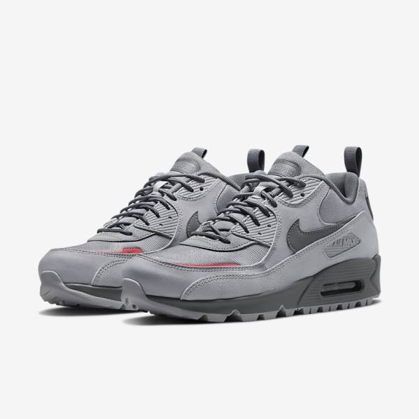 Men's Nike Air Max 90 Surplus Trainers Grey / Pink Light Blue / Grey | NK015ANG