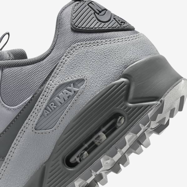 Men's Nike Air Max 90 Surplus Trainers Grey / Pink Light Blue / Grey | NK015ANG