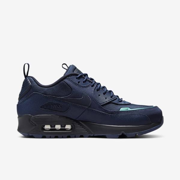 Men's Nike Air Max 90 Surplus Trainers Navy / Obsidian | NK946UZM