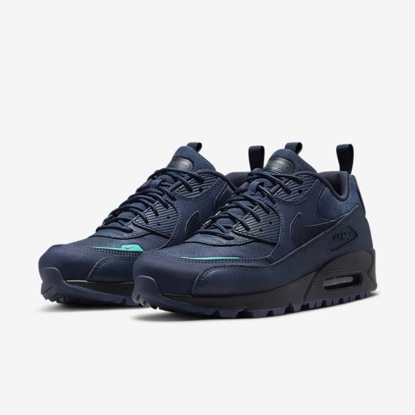 Men's Nike Air Max 90 Surplus Trainers Navy / Obsidian | NK946UZM