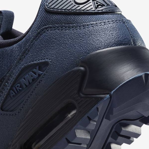 Men's Nike Air Max 90 Surplus Trainers Navy / Obsidian | NK946UZM