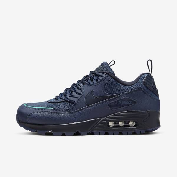 Men\'s Nike Air Max 90 Surplus Trainers Navy / Obsidian | NK946UZM