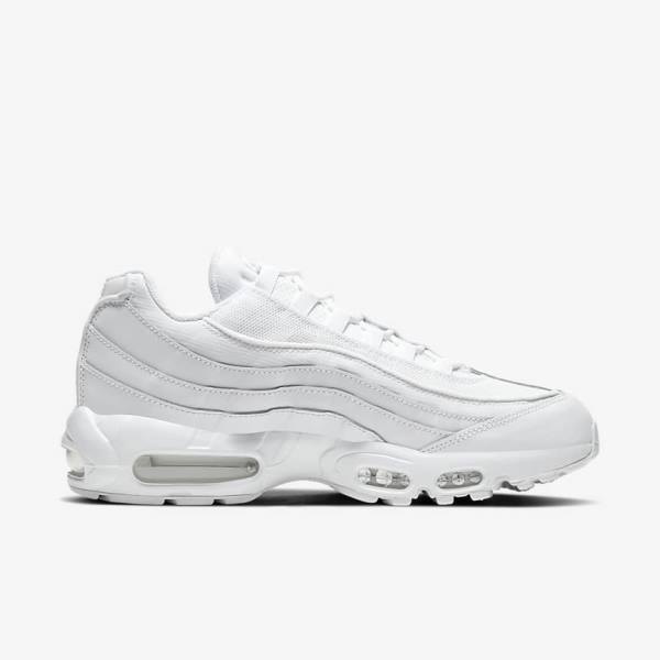 Men's Nike Air Max 95 Essential Trainers White / Grey / White | NK092FKP