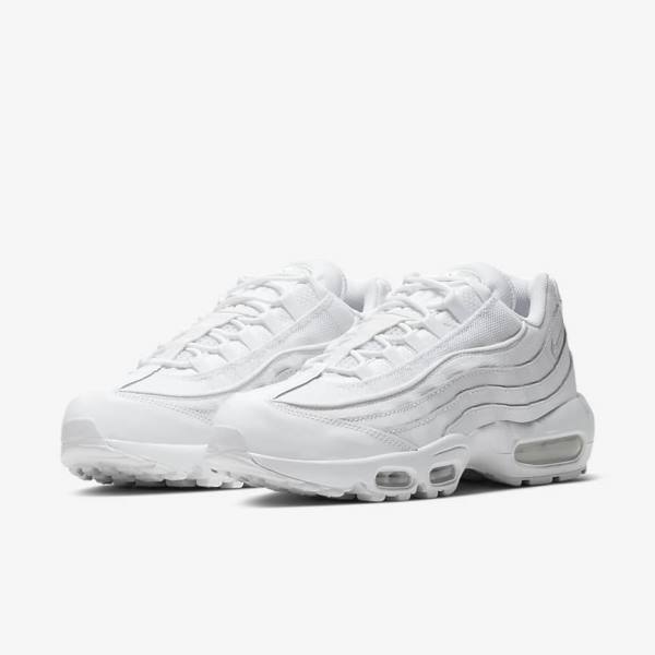 Men's Nike Air Max 95 Essential Trainers White / Grey / White | NK092FKP