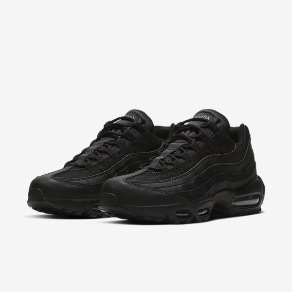 Men's Nike Air Max 95 Essential Trainers Black / Dark Grey | NK328FMS