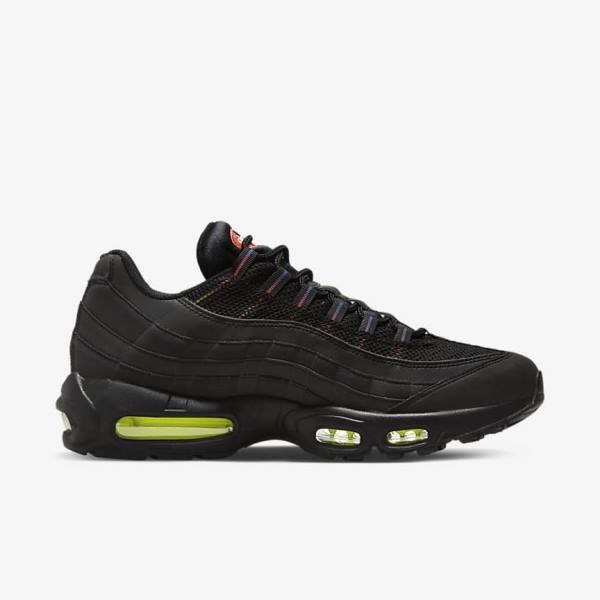 Men's Nike Air Max 95 Trainers Black / Blue / Light Red | NK245KZH