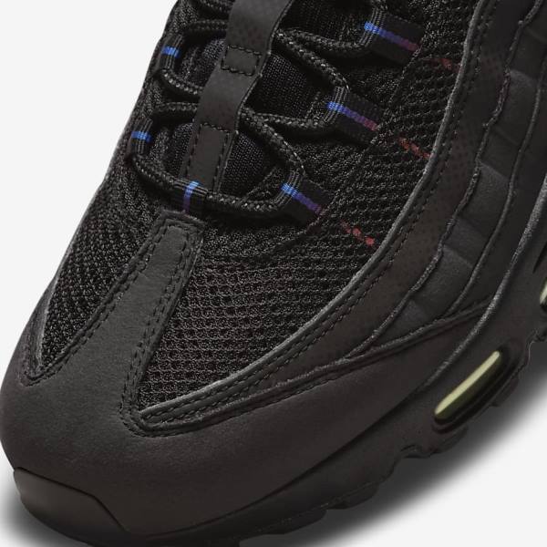 Men's Nike Air Max 95 Trainers Black / Blue / Light Red | NK245KZH