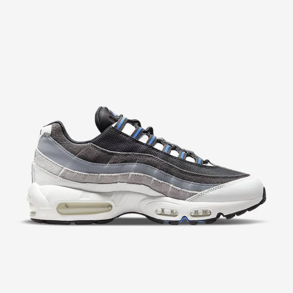 Men's Nike Air Max 95 Trainers Black / Dark Grey / Blue | NK049HTO