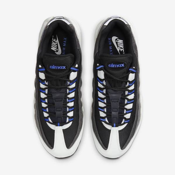 Men's Nike Air Max 95 Trainers Black / Dark Grey / Blue | NK049HTO