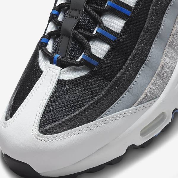 Men's Nike Air Max 95 Trainers Black / Dark Grey / Blue | NK049HTO