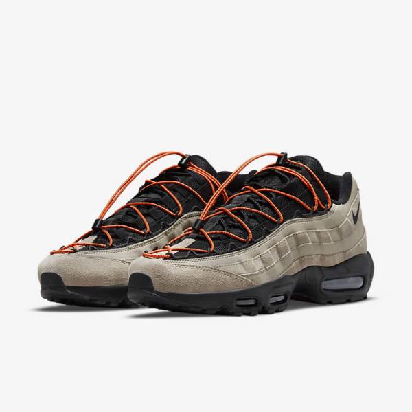 Men's Nike Air Max 95 Trainers Khaki / Orange / Black | NK153RBM