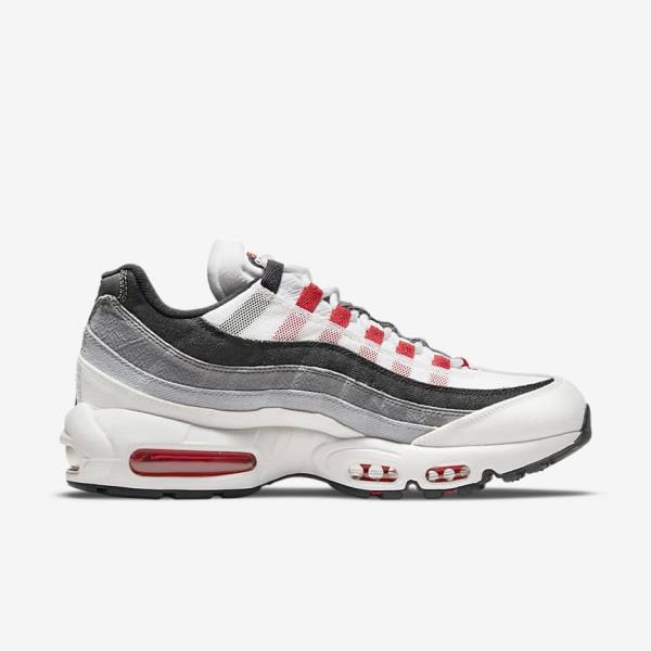 Men's Nike Air Max 95 Trainers White / Light Grey / Red | NK918IPV