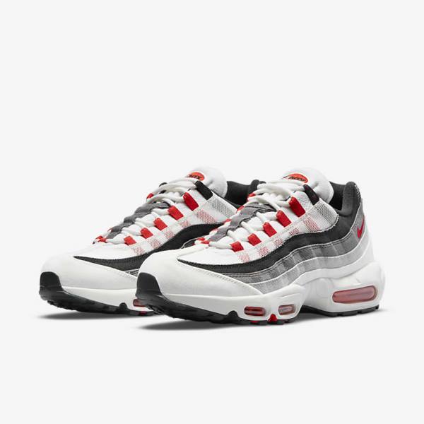 Men's Nike Air Max 95 Trainers White / Light Grey / Red | NK918IPV