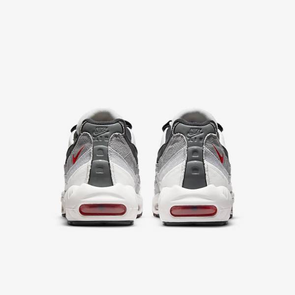 Men's Nike Air Max 95 Trainers White / Light Grey / Red | NK918IPV