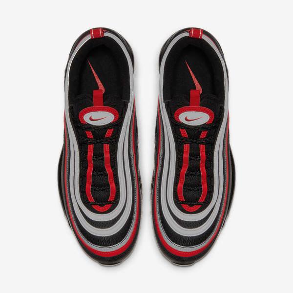 Men's Nike Air Max 97 Trainers Black / Metal Silver / Red | NK457TDN