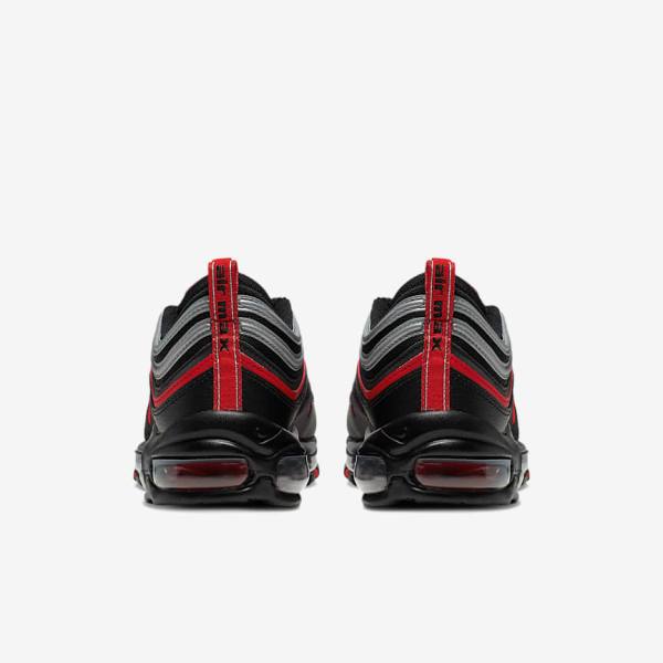 Men's Nike Air Max 97 Trainers Black / Metal Silver / Red | NK457TDN