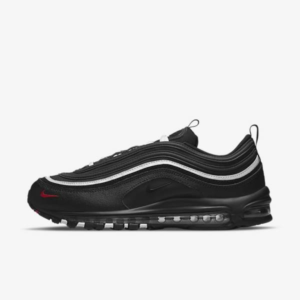 Men\'s Nike Air Max 97 Trainers Black / Red / White | NK543YXT