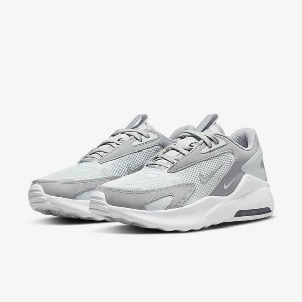 Men's Nike Air Max Bolt Trainers Platinum / White / Metal Silver / Grey | NK024BVT