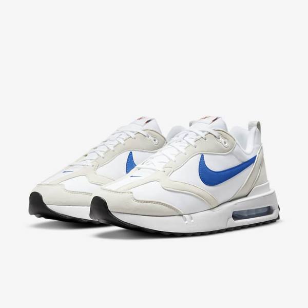 Men's Nike Air Max Dawn Trainers White / Light Beige / Black / Royal | NK613ZDW