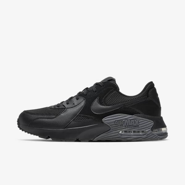 Men\'s Nike Air Max Excee Trainers Black / Dark Grey | NK241LSB