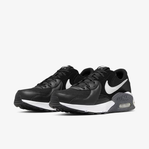 Men's Nike Air Max Excee Trainers Black / Dark Grey / White | NK809GKC