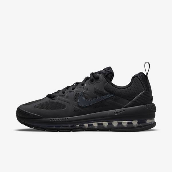 Men\'s Nike Air Max Genome Trainers Black / Dark Grey | NK523YXQ