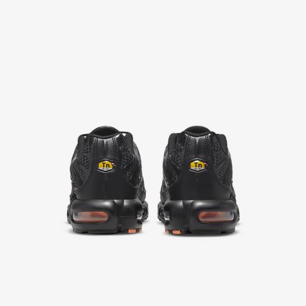 Men's Nike Air Max Plus Trainers Black / Orange / Grey / White | NK745VUW