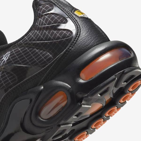 Men's Nike Air Max Plus Trainers Black / Orange / Grey / White | NK745VUW