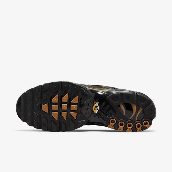 Men's Nike Air Max Plus Trainers Black / Brown / Gold | NK815EZQ