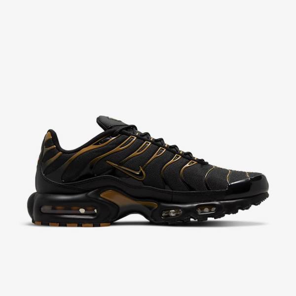 Men's Nike Air Max Plus Trainers Black / Brown / Gold | NK815EZQ