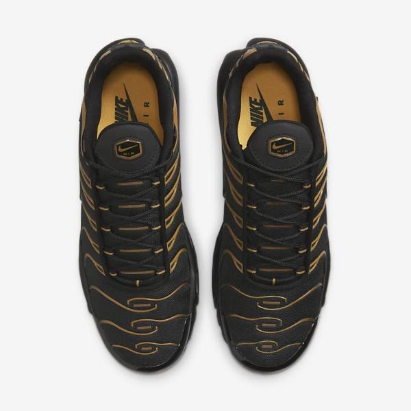 Men's Nike Air Max Plus Trainers Black / Brown / Gold | NK815EZQ